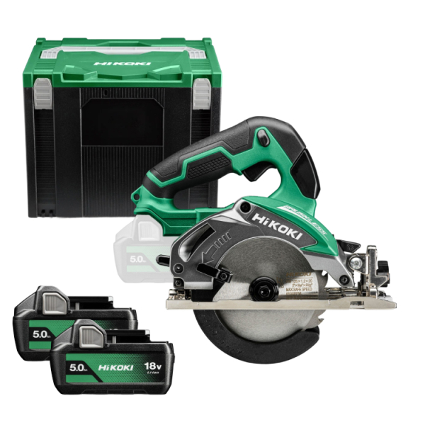 HiKOKI C1805DAWRZ 18V Li-ion Accu Cirkelzaag Set (2x 5,0Ah) In HSC IV- 125mm afbeelding