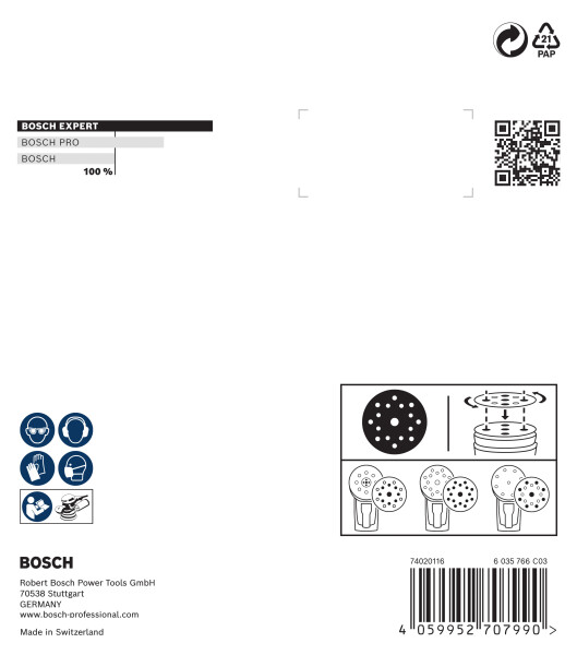 Bosch 2608902401 EXPERT Schuurschijf O780 Met Film Onderlaag - 125mm - K120 (6 Stuks) - Detailed view of the product