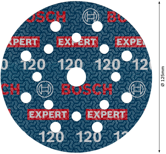 Bosch 2608902401 EXPERT Schuurschijf O780 Met Film Onderlaag - 125mm - K120 (6 Stuks) - Detailed view of the product