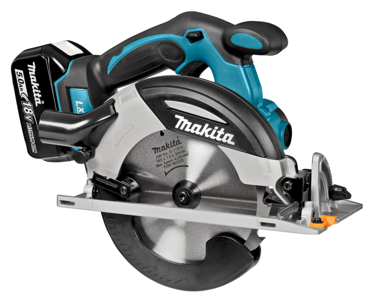 Makita DHS630RTJ 18V Li-Ion Accu Cirkelzaag Set (2x 5.0Ah Accu) In Mbox - 165mm thumbnail 4