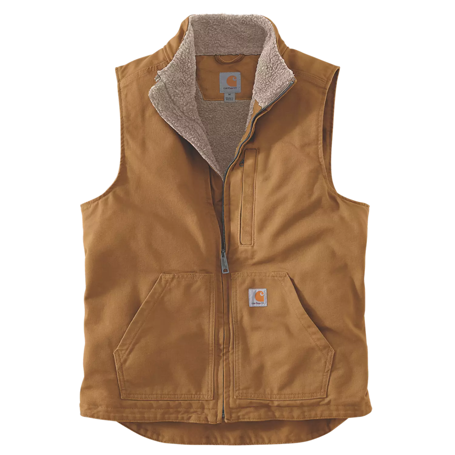 Carhartt Washed Duck Lined Mock Neck Vest Carhartt Brown - XL