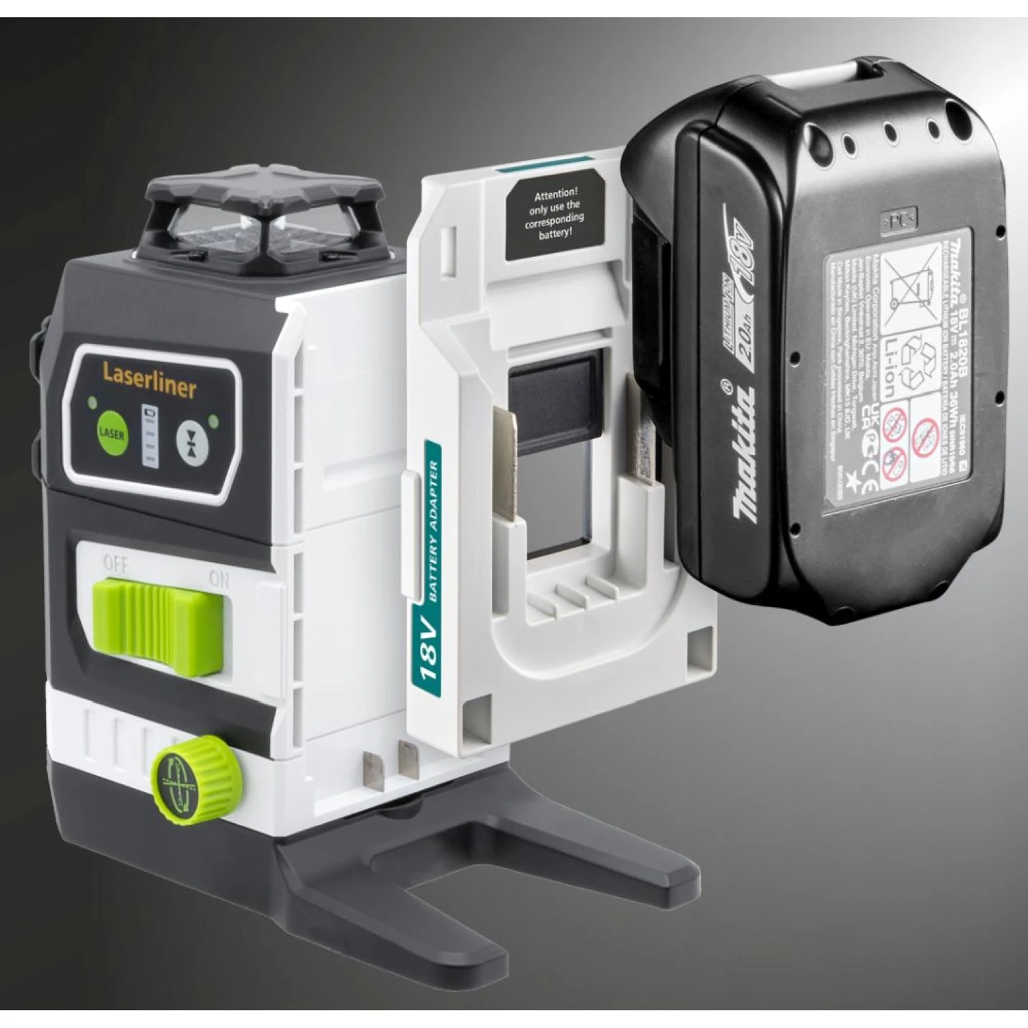 Laserliner PowerPlane 3G Multi-18V Batterij Adapter Voor Makita thumbnail 2