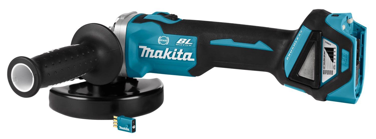 Makita DGA514RTJU 18V Li-Ion Accu AWS Haakse Slijper Set (2x 5.0Ah Accu) In Mbox - 125mm - Koolborstelloos thumbnail 3