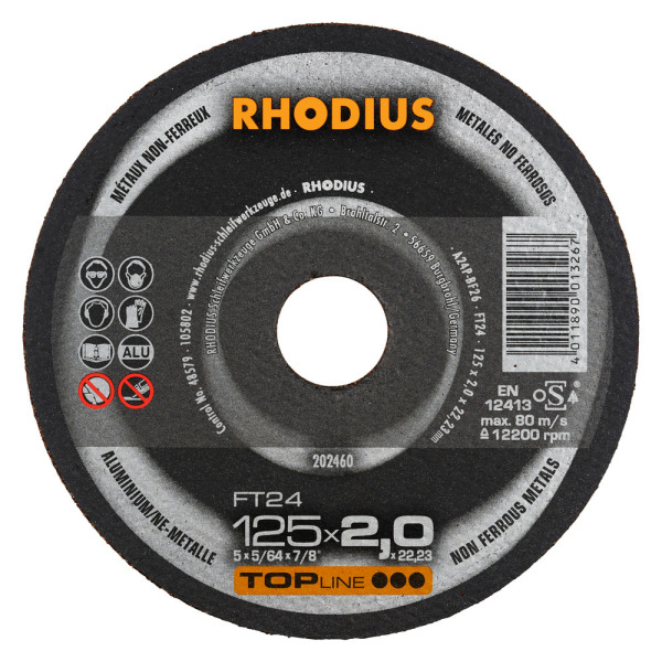 Rhodius 202460 FT24 TOPline Lll Doorslijpschijf Conventioneel 125 X 22,23 X 2mm (25 St)