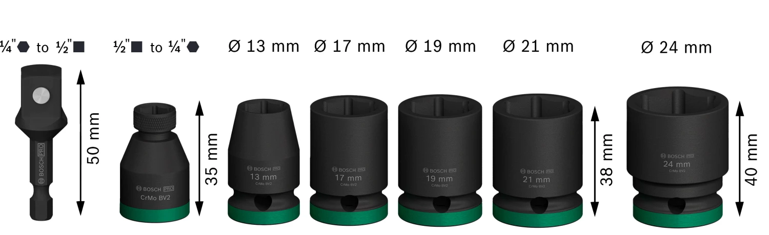 Bosch Accessories 2608003032 2608003032 Verwisselbare koppen