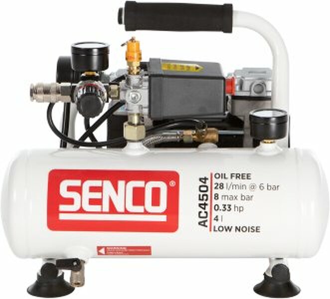 Senco AC10304 Compressor - Geluidsarm - 550W - 9 Bar - 4L - 55L/m - Detailed view of the product