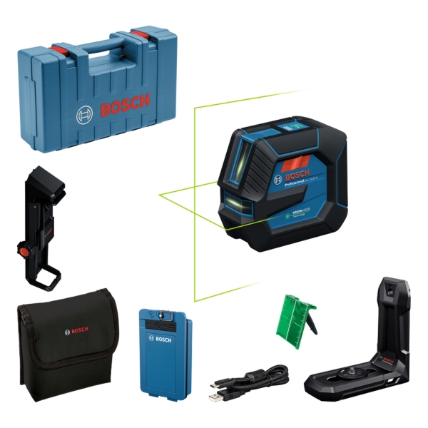 Bosch GLL 20-22 G Kruislijnlaser In Koffer - Groen - 20m - 2 Lijnen - IP65