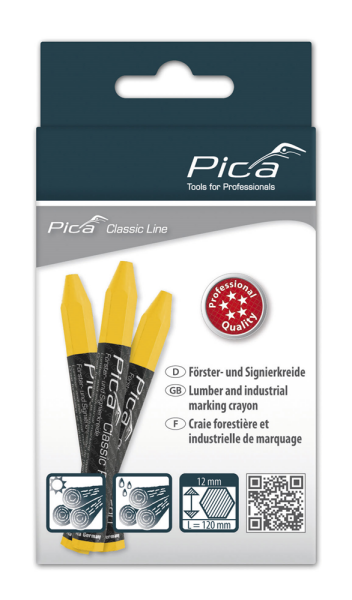 Pica 590/44 PRO Markeerkrijt - Geel - 12 X 120mm (12st) - Detailed view of the product