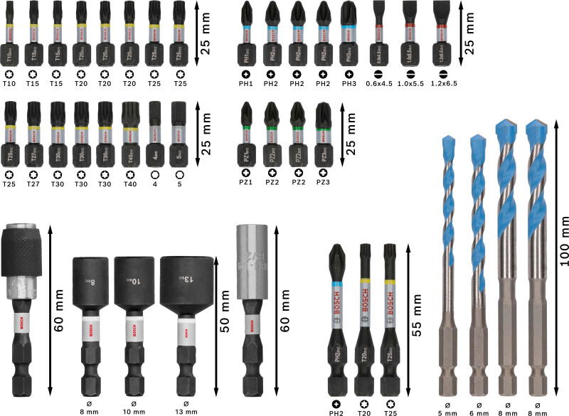Bosch 2608521U85 40-delige PRO Impact Schroefbits En Multi Construction Boren - Gemengde Set - Detailed view of the product