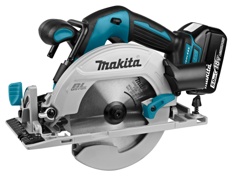 Makita DHS680RTJ 18V Li-Ion Accu Cirkelzaag Set (2x 5.0Ah Accu) In Mbox - 165mm - Koolborstelloos - Detailed view of the product