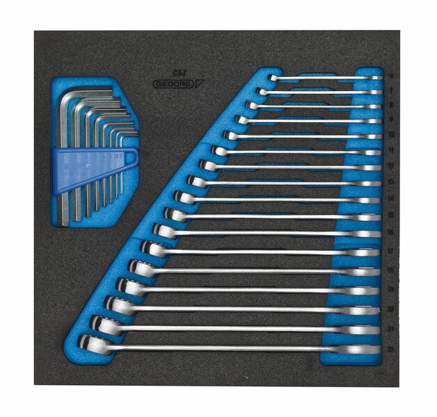 Gedore 1500 CT2-7 25-delige Ring-steeksleutelset In Check-tool Module
