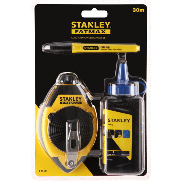 Stanley 0-47-681 FatMax Slaglijnmolen Kit Met Slaglijnpoeder En Markeerstift - 30m - Detailed view of the product