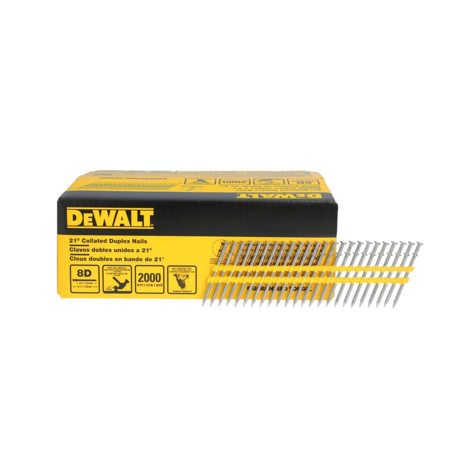 DeWALT DN275-XJ Duplex Nagel 21° (8D) Plastiekgebonden - 57/70 X 3,3mm - 2000st afbeelding