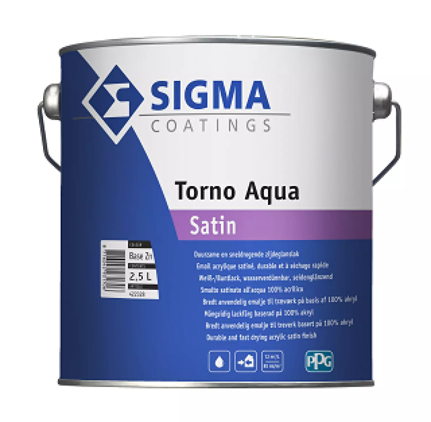 Sigma Torno Aqua Satin - Op Kleur Gemengd - 2,5L