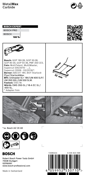 Bosch 2608900019 EXPERT StarlockPlus CoatedCarbide Invalzaagblad PAIZ 32 AIT Carbide - Metal - 32x50mm - Detailed view of the product