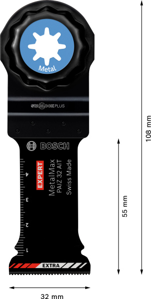 Bosch 2608900019 EXPERT StarlockPlus CoatedCarbide Invalzaagblad PAIZ 32 AIT Carbide - Metal - 32x50mm - Detailed view of the product
