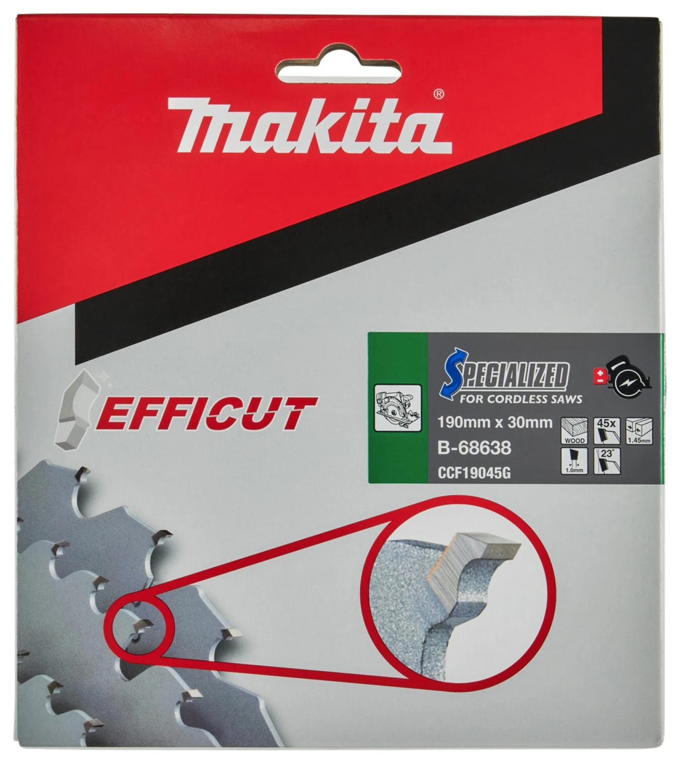 Makita B-68638 Cirkelzaagblad Hout - 190x30x1,45mm 45T thumbnail 4