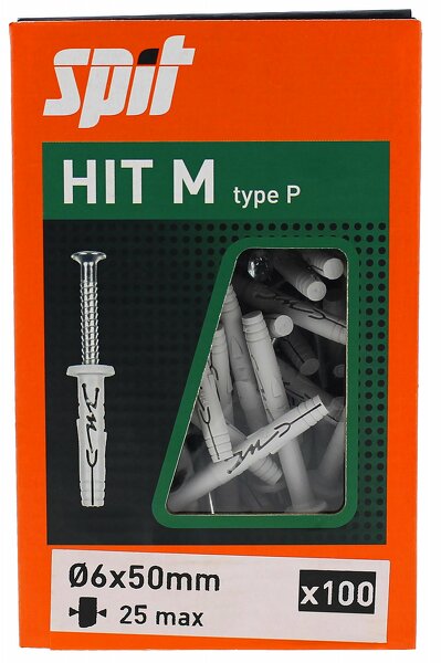 Spit 050121 Slagplug Hit M Met Kraag - 6 X 50mm - PZ2 (100st) - Detailed view of the product