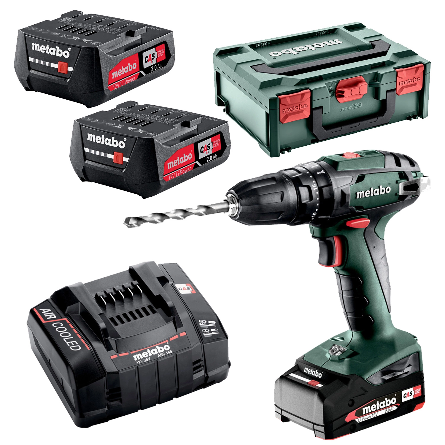 Metabo SB 18 18V Li-Ion Accu Klop-/boormachine Set In Koffer (2x 2,0Ah Accu) - 48Nm