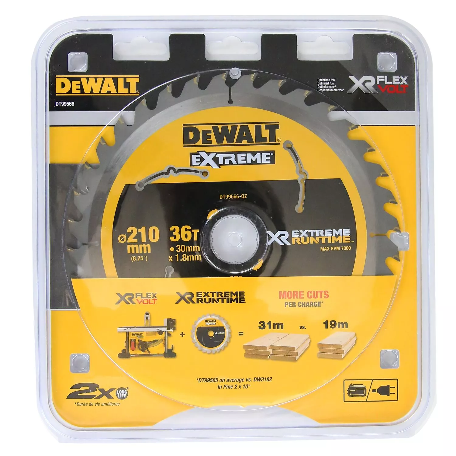 DeWALT DT99566 XR Cirkelzaagblad - 210 X 30 X 36T - Hout thumbnail 2