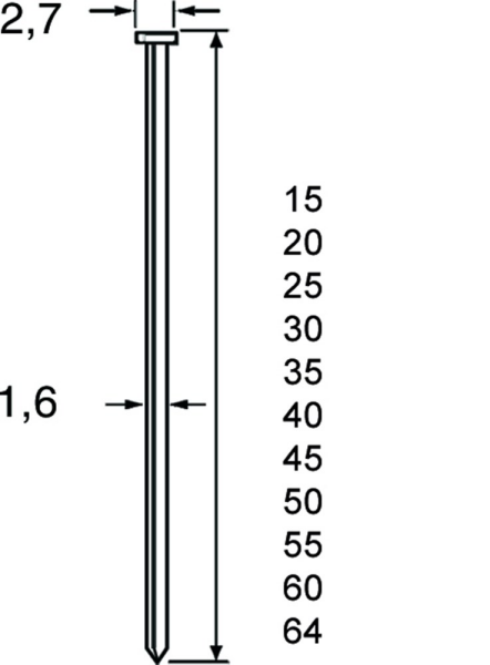 Dutack Fasteners 5138051 Brad - SKN16-20° - Verzinkt - 1,6 X 38mm (2000st) - Detailed view of the product