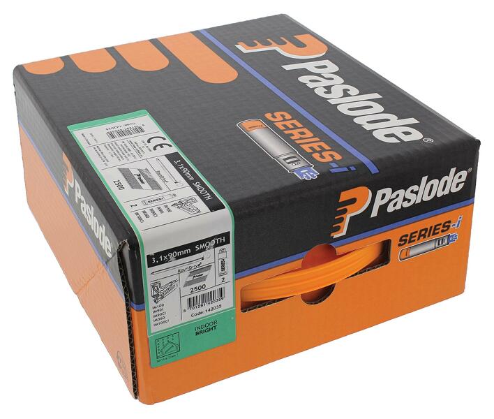 Paslode 142035 Papiergebonden Stripnagels Incl. Gas IM90 - 3,1x90mm - Glad Blank Rd (2500st) - Detailed view of the product