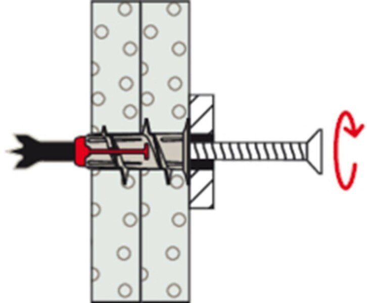 Fischer 545678 Zelfborende Gipsplaatplug DuoBlade S - 44mm - Met Schroef 4,5 X 40mm (20st) - Detailed view of the product