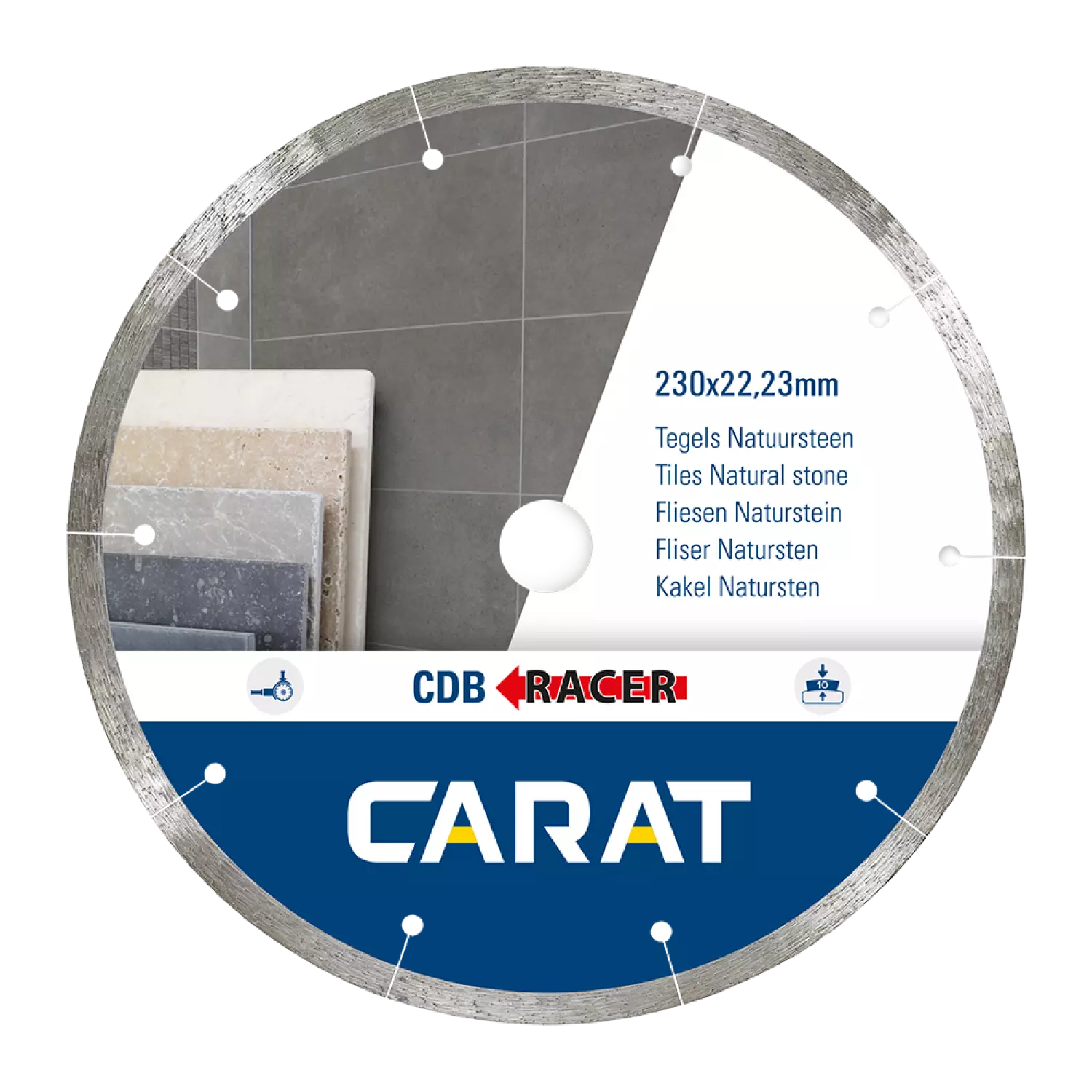 Carat CDBM230300 Racer Diamantzaagblad - 230 X 22,23mm - Tegels/Natuursteen