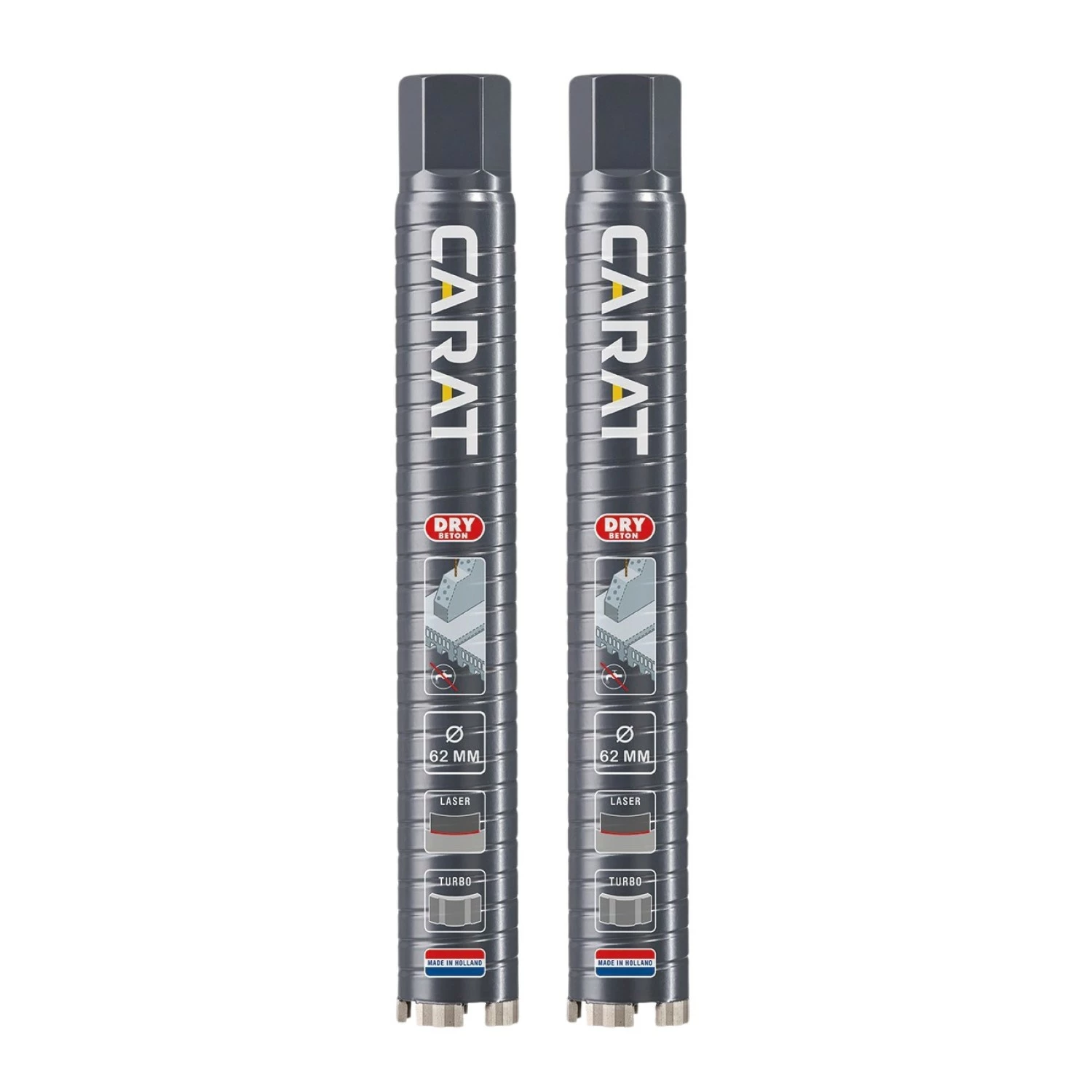 Carat ED0623002A24 Diamantboor Voor Droogboren - 62 X 300mm - 5/4''UNC - Voordeelpack - 2 St