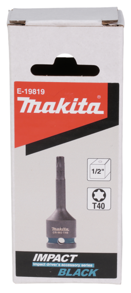 Makita E-19819 Slagschroefbit T40x78mm - Impact Black - 1/2"VK - Detailed view of the product