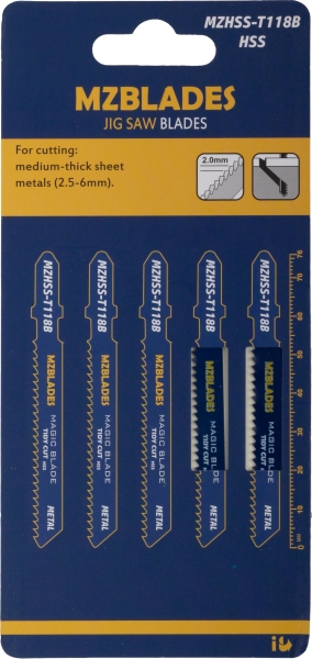 Multizaag MZHSS-T118B Decoupeerzaagblad Metaal - 5 Stuks