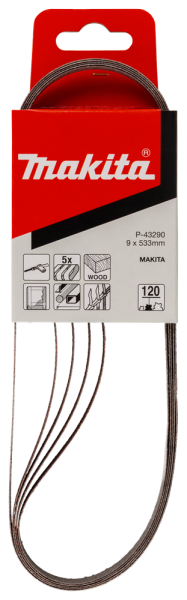 Makita P-43290 Schuurband Red - K120 - 9 X 533mm (5st) - Detailed view of the product