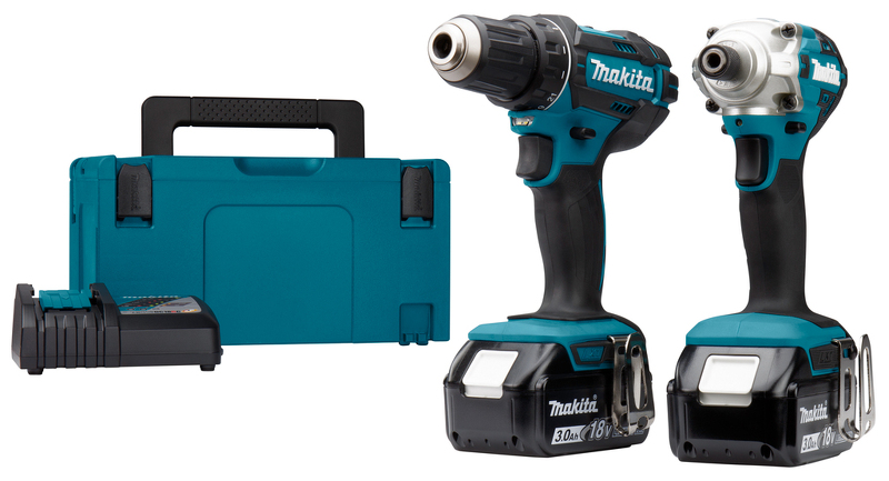 Makita DLX2339J 18V Li-Ion Accu Schroef-/boormachine (DDF482)&Slagschroevendraaier (DTD156) Combiset (2x 3,0Ah Accu) In Mbox EAN: 88381891844