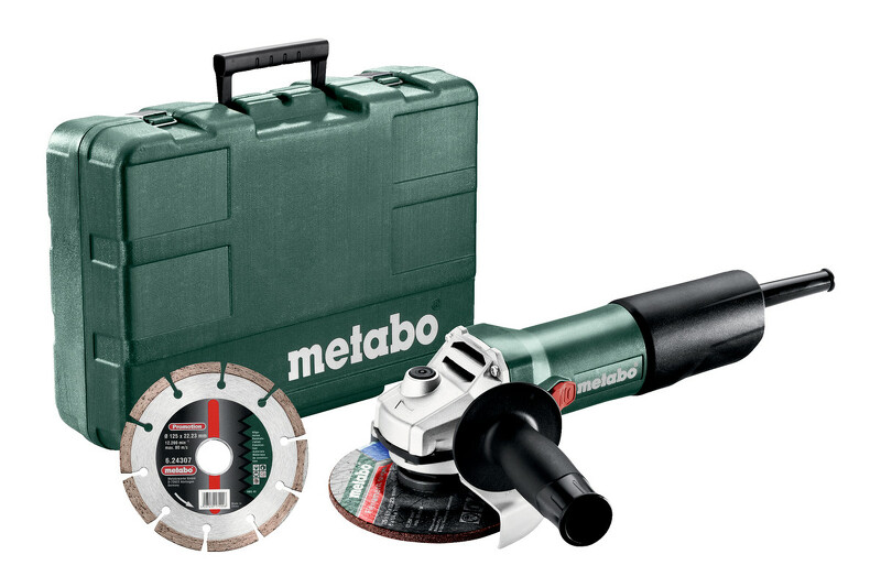 Metabo W 850-125 SET Haakse Slijper Incl. 1 Diamantzaagblad In Koffer - 850W - 125mm EAN: 4007430338075