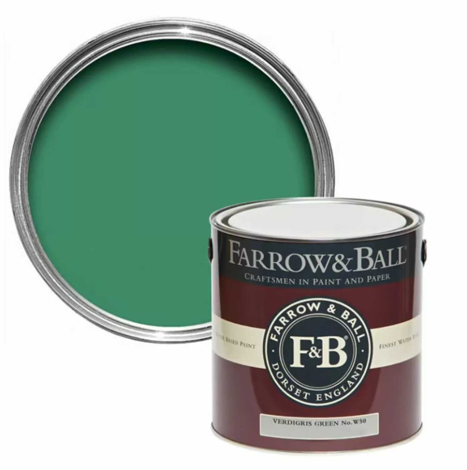Farrow&Ball Modern Emulsion Verdigris Green No. W50 2,5L