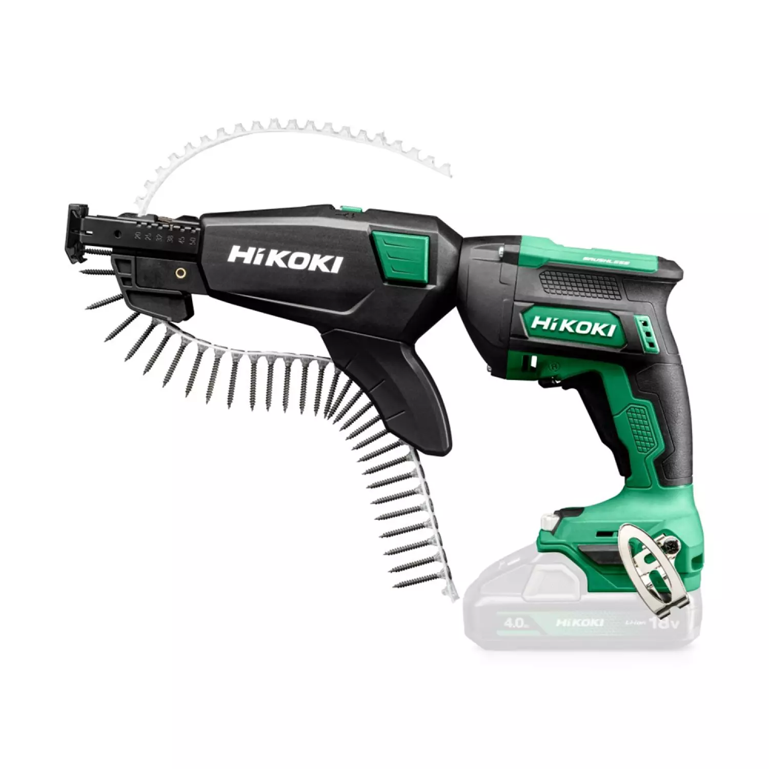 HiKOKI W18DAW3Z 18V Li-ion Accu Gipsschroefmachine / Bandschroefmachine Set In HSC III - 25-57mm thumbnail 2