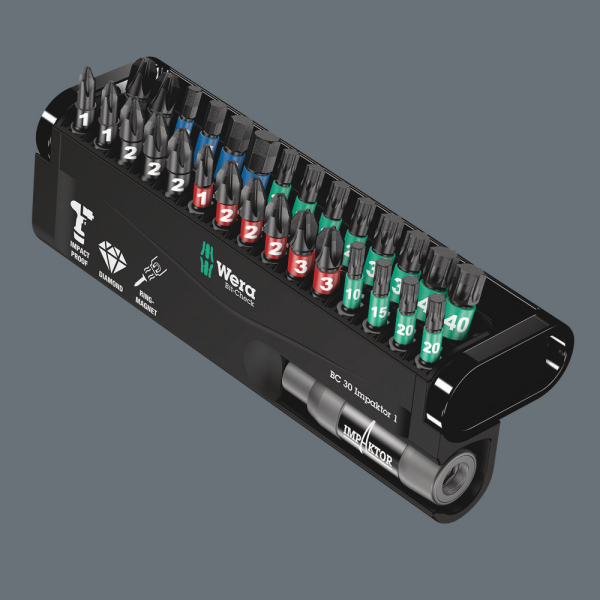 Wera 05057690001 30 Delige Bitcheck Impaktor 1 Bitset - PH/PZ/t/HX - Detailed view of the product