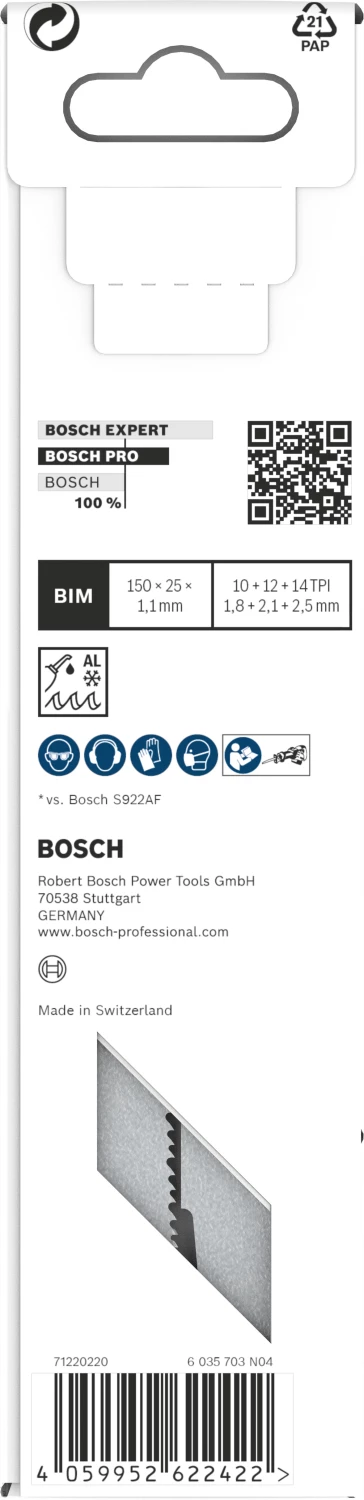 Bosch PRO S937HBF Thick Metal Precise Reciprozaagblad - 150mm - Metaal (5st) thumbnail 3