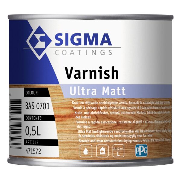 sigma varnish ultra matt kleurloos 0.5 ltr