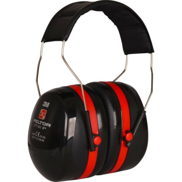 3M Peltor H540 Optime Lll Gehoorkap Met Hoofdbeugel - Zwart/Rood - Detailed view of the product