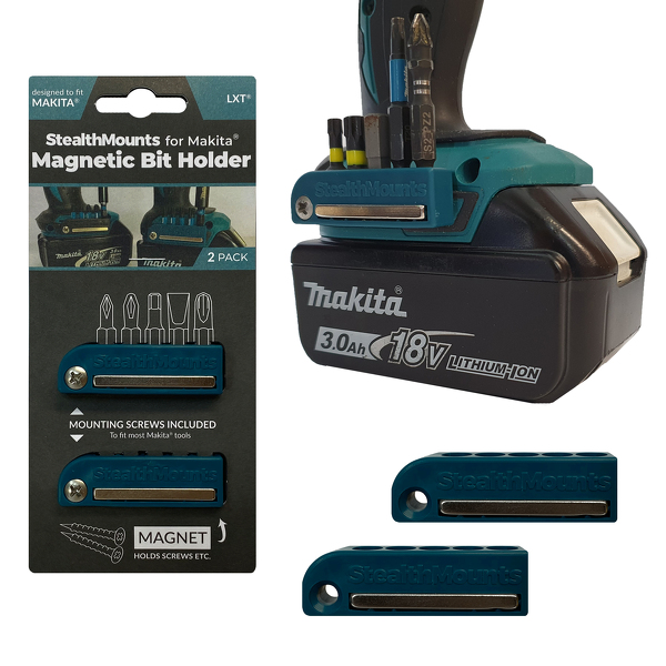 StealthMounts BH-MK-BLU-2 Magnetische Bithouder Voor Machines Makita LXT - Blauw - 2-pack