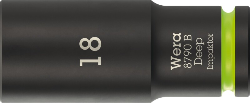 Wera 05005559001 8790 B Impaktor Deep Lange Krachtdop - 3/8"- Zeskant - 18 X 63 Mm