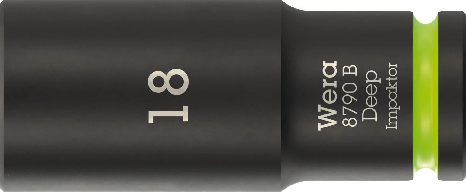Wera 05005559001 8790 B Impaktor Deep Lange Krachtdop - 3/8"- Zeskant - 18 X 63mm