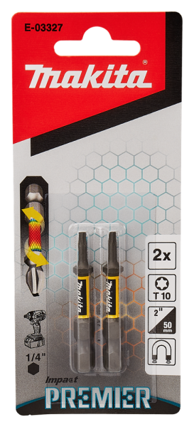 Makita E-03327 Slagschroefbit T10x50mm XTT Impact Premier (2 Stuks) - Detailed view of the product