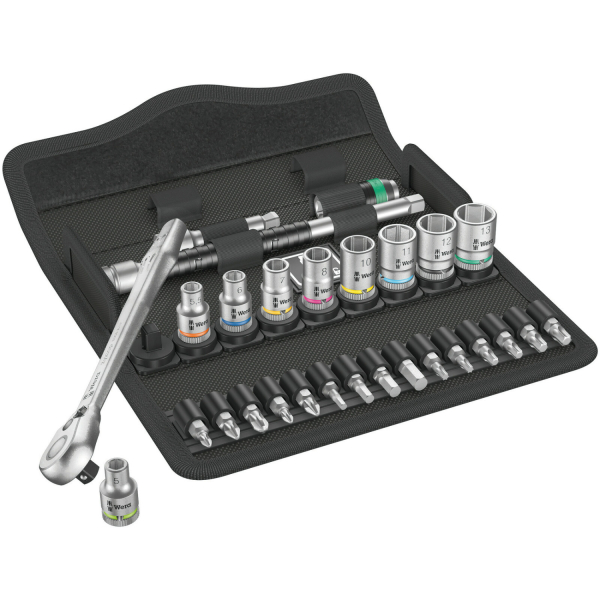 Wera 5004018001 8100 SA 8 Zyklop Metal Ratelset Met Omschakelpal - 1/4"