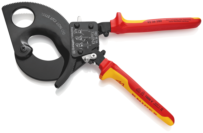 Knipex 9536280 Kabelschaar Ratelprincipe - 280mm - Detailed view of the product