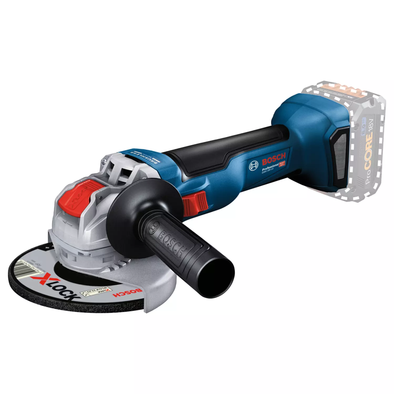 Bosch GWX 18V-10 18V Li-Ion Accu X-LOCK Haakse Slijper Body - 125mm - Koolborstelloos