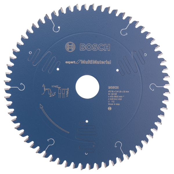 Bosch 2608642493 Expert Cirkelzaagblad - 216 X 30 X 64T - Hout / Epoxy / Aluminium / Kunststof