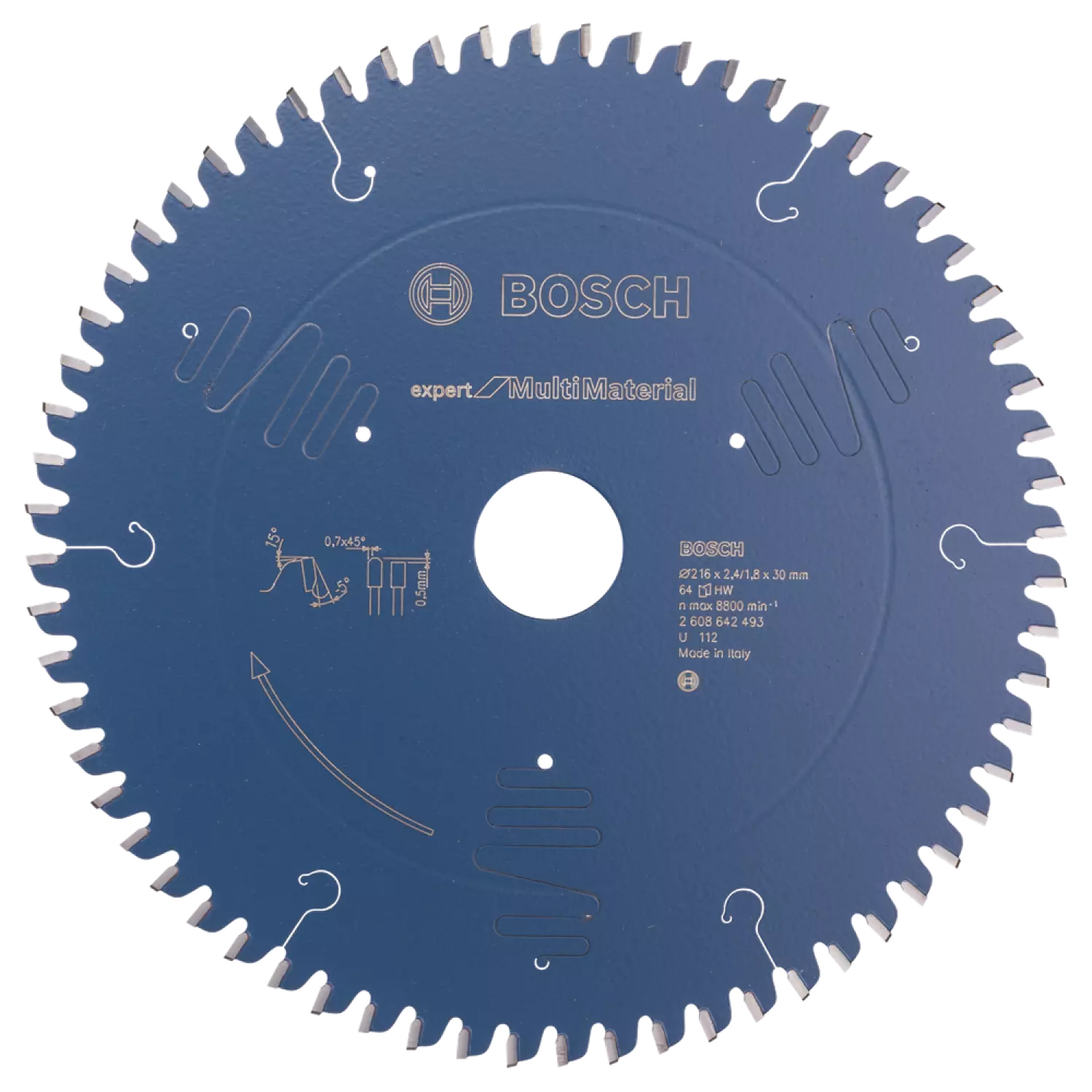 Bosch 2608642493 Expert Cirkelzaagblad - 216 X 30 X 64T - Hout / Epoxy / Aluminium / Kunststof