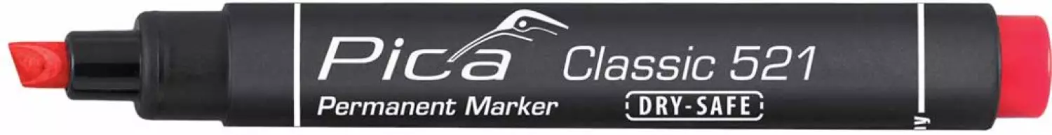 Pica 521/40 Permanent Marker - Beitel - Rood - 2-6mm (10st) thumbnail 2